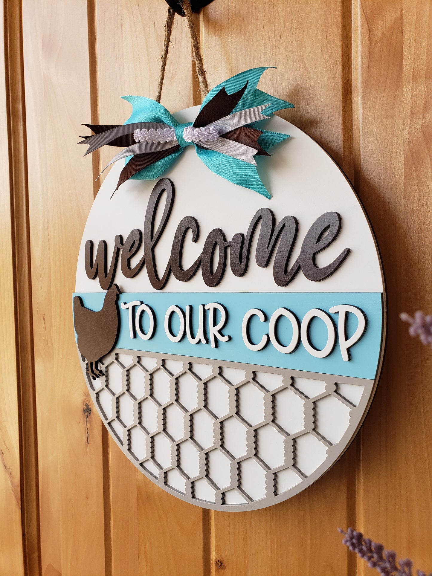 Welcome to Our Coop - Round Door Sign