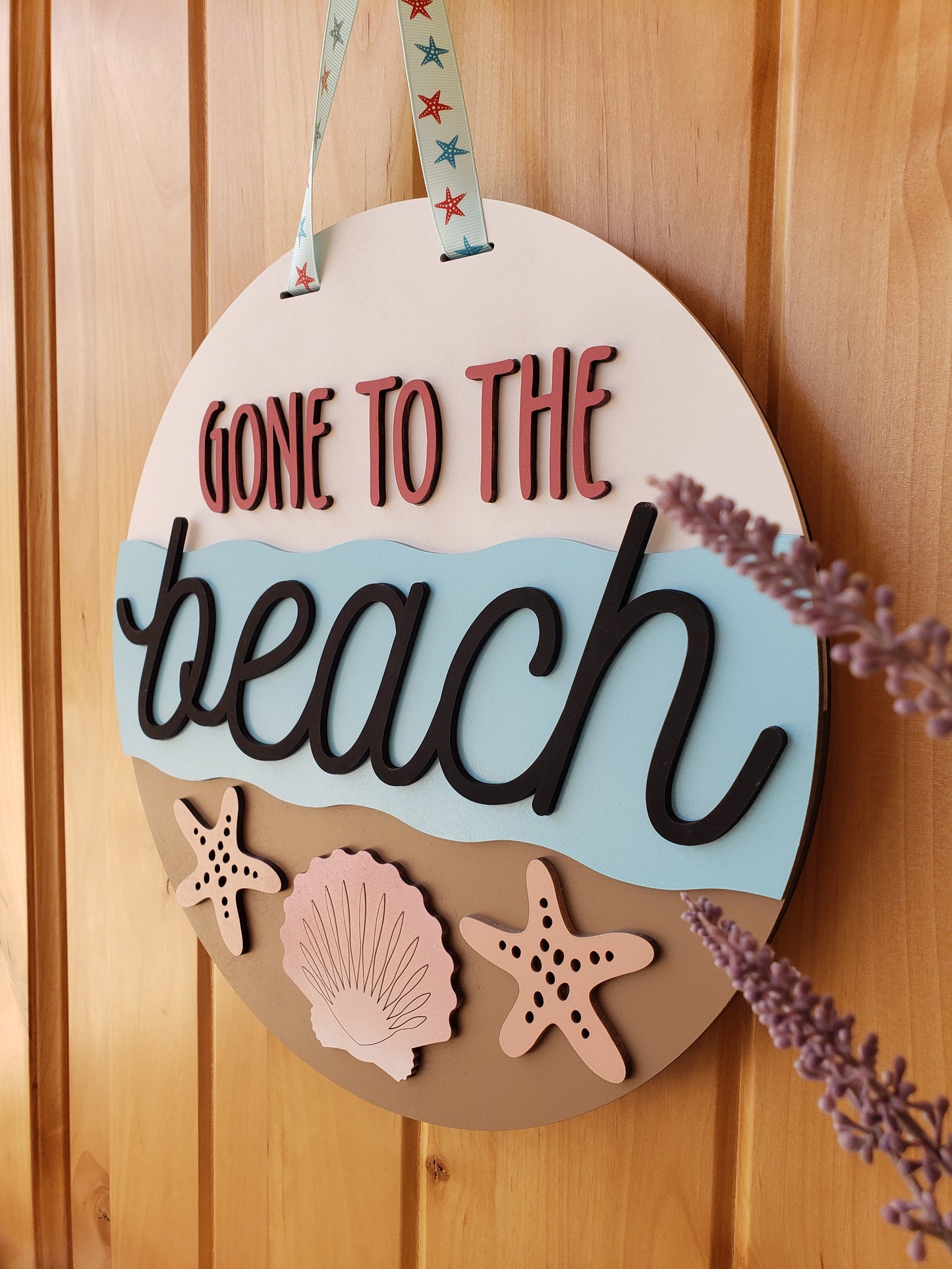 Gone to the Beach - Shells - Round Door Sign