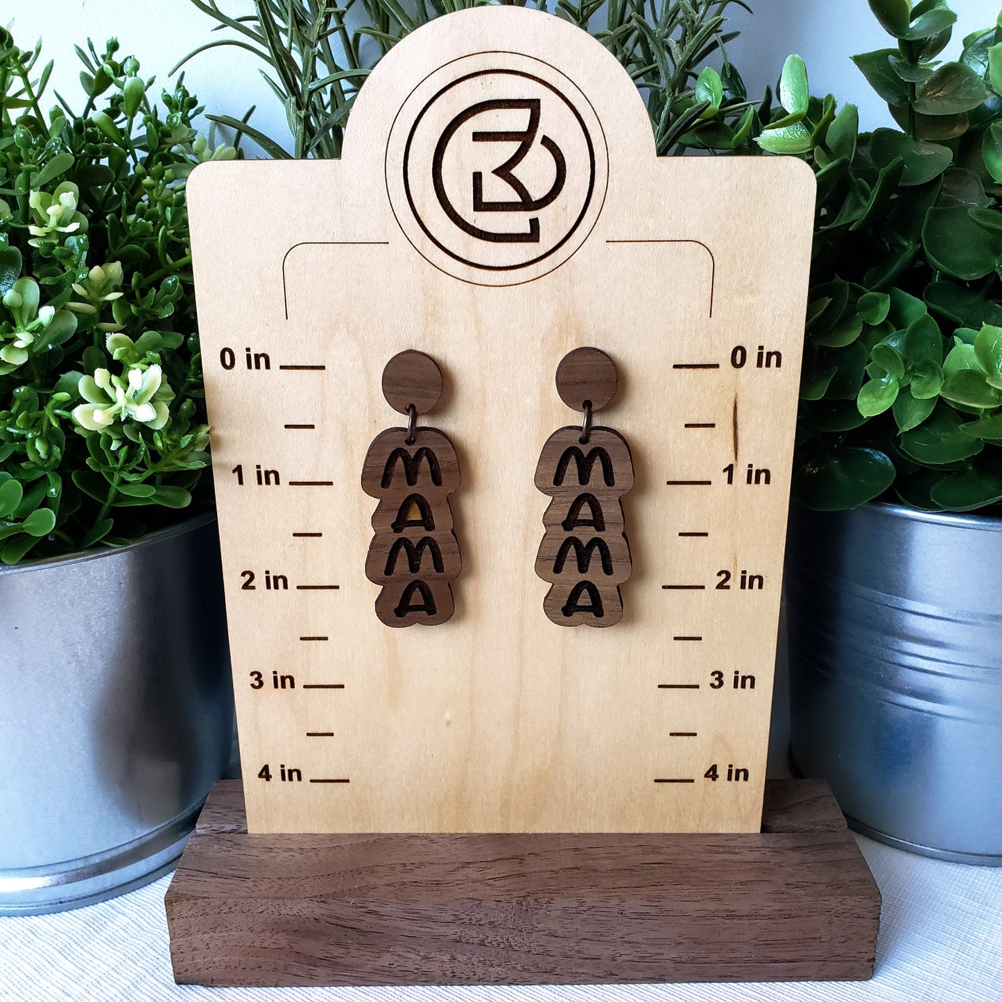 Mama - Wood Earrings