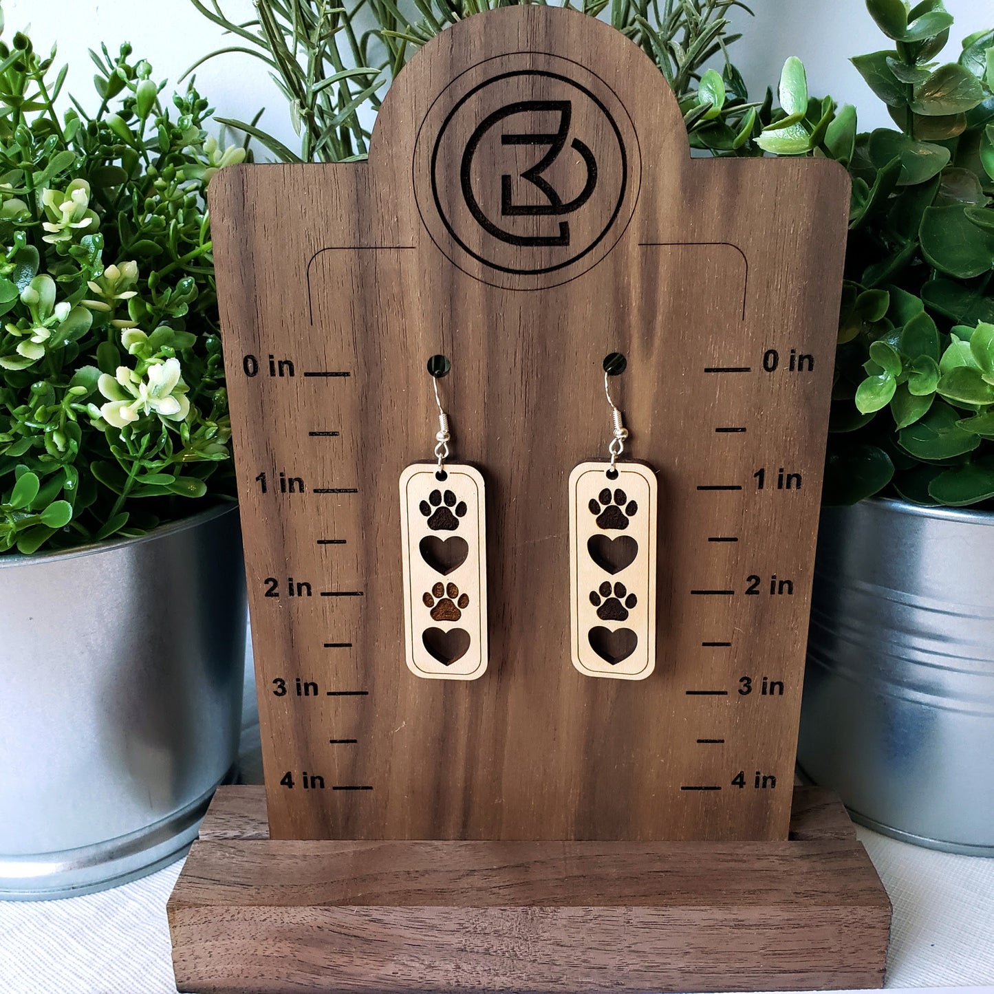 Puppy Love - Wood Earrings