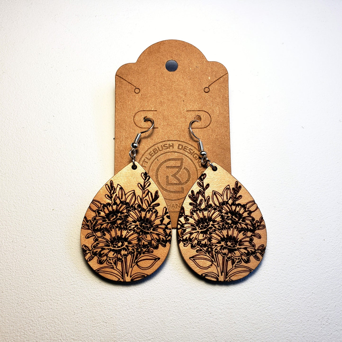 Daisy Bunch - Wood Earrings
