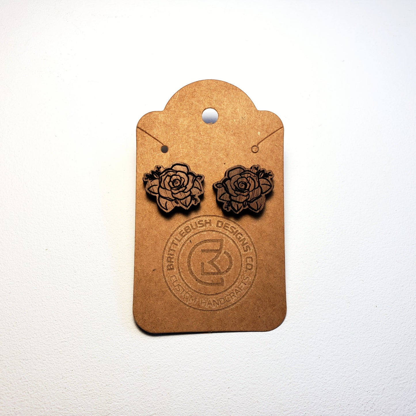 Rose - Post - Wood Earrings