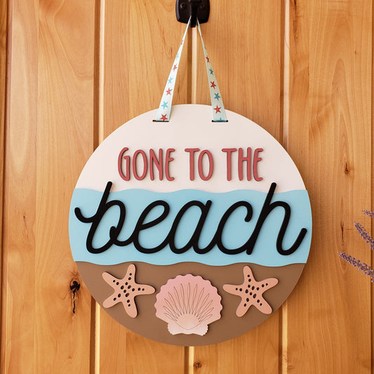 Gone to the Beach - Shells - Round Door Sign