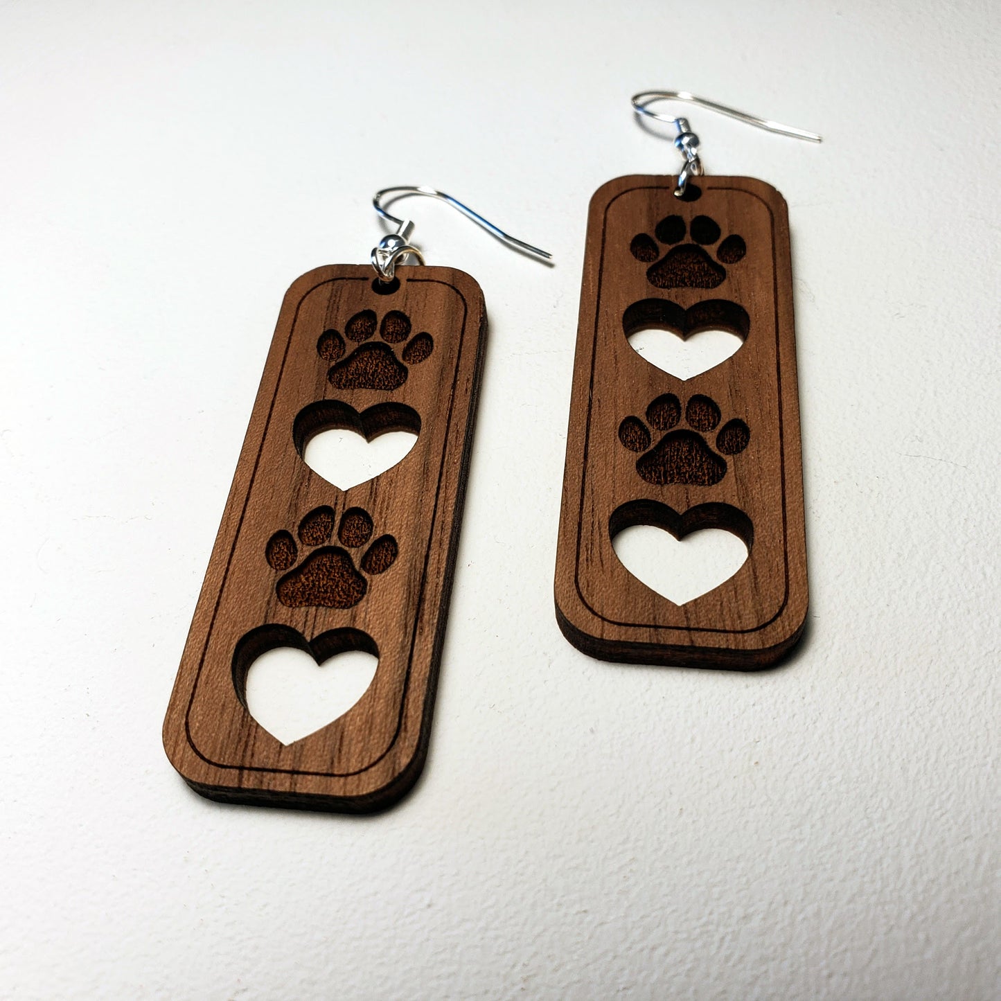 Puppy Love - Wood Earrings