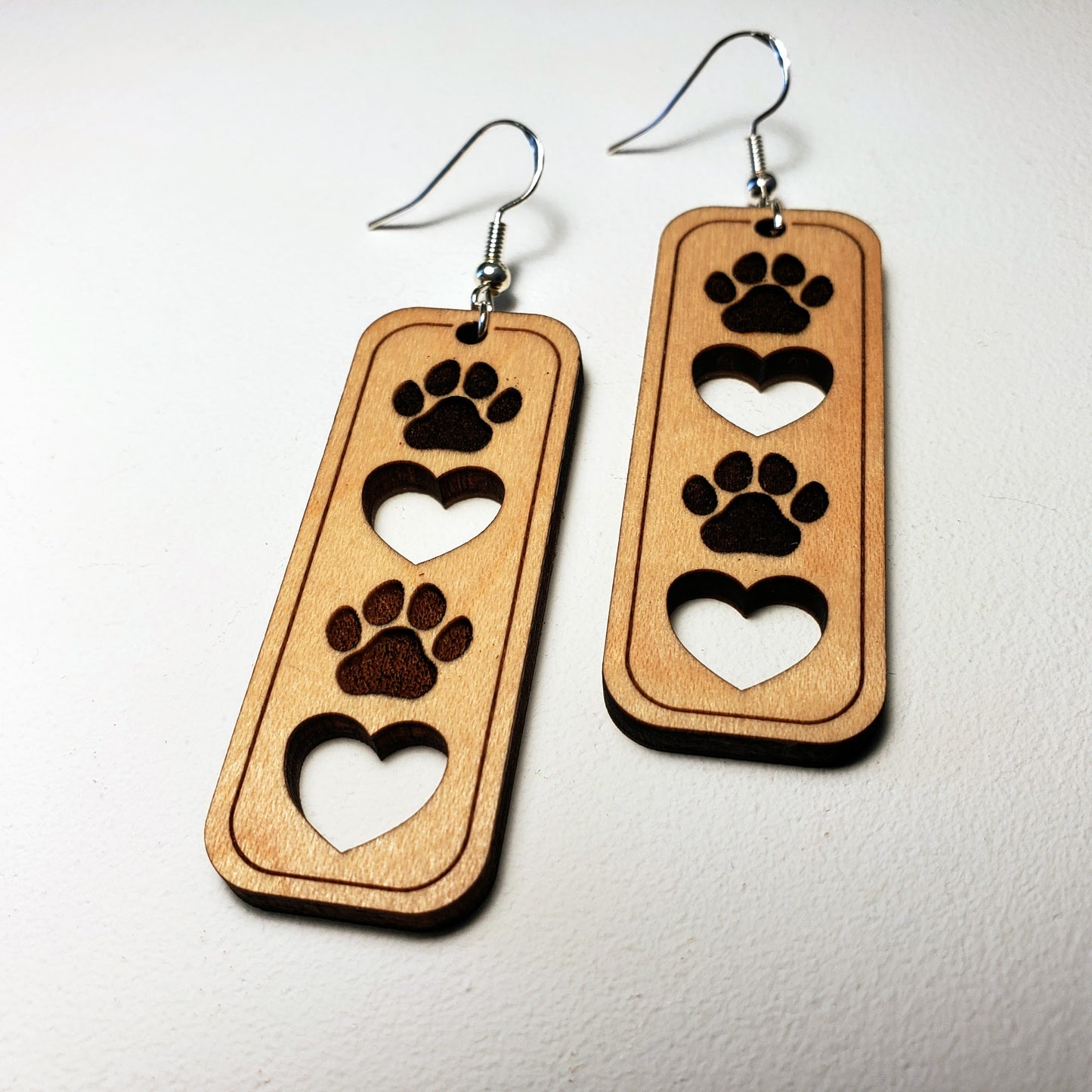 Puppy Love - Wood Earrings