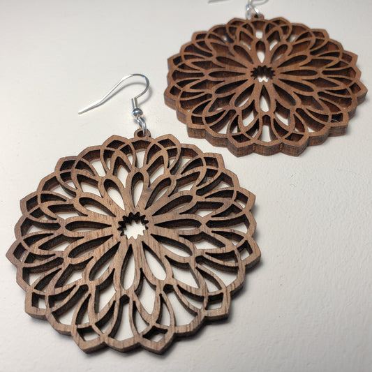 Mandala - Large - Wood Earrings