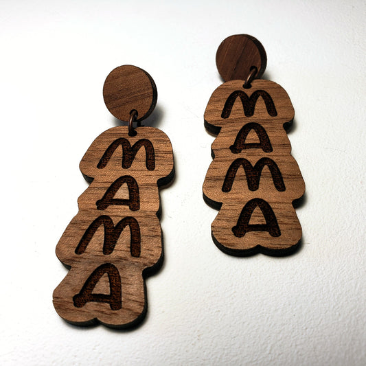 Mama - Wood Earrings