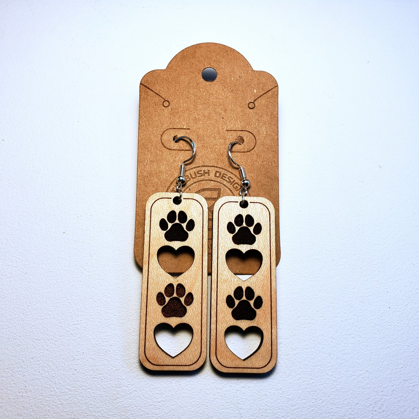 Puppy Love - Wood Earrings